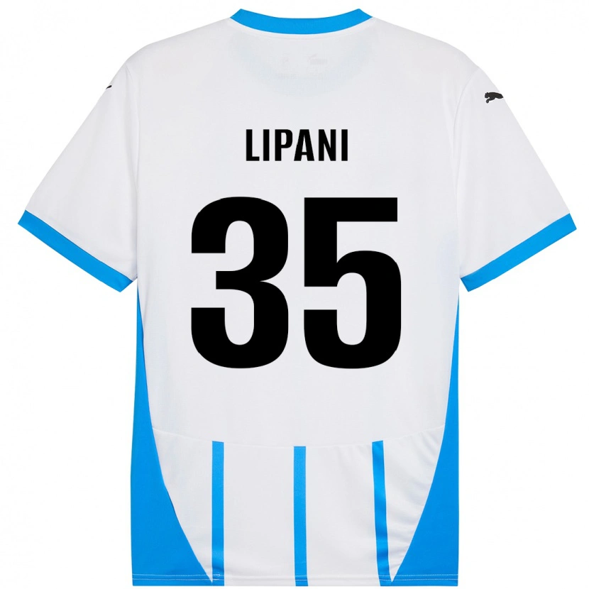 Danxen Mujer Camiseta Luca Lipani #35 Blanco Azul 2ª Equipación 2024/25 La Camisa