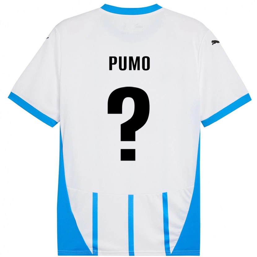 Danxen Mujer Camiseta Samuele Pumo #0 Blanco Azul 2ª Equipación 2024/25 La Camisa