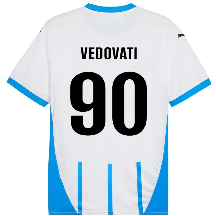 Danxen Mujer Camiseta Gabriele Vedovati #90 Blanco Azul 2ª Equipación 2024/25 La Camisa