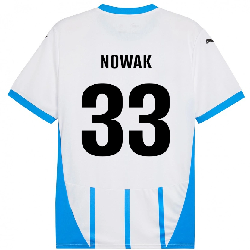 Danxen Mujer Camiseta Julie Nowak #33 Blanco Azul 2ª Equipación 2024/25 La Camisa