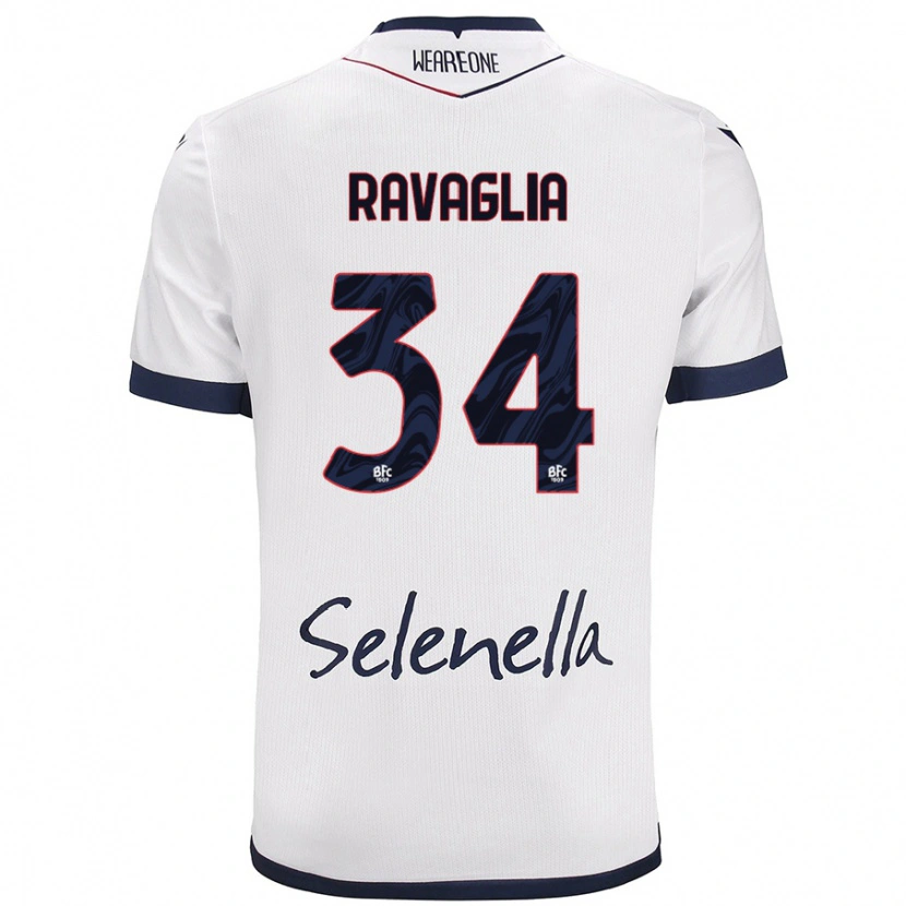 Danxen Mujer Camiseta Federico Ravaglia #34 Blanco Azul Real 2ª Equipación 2024/25 La Camisa