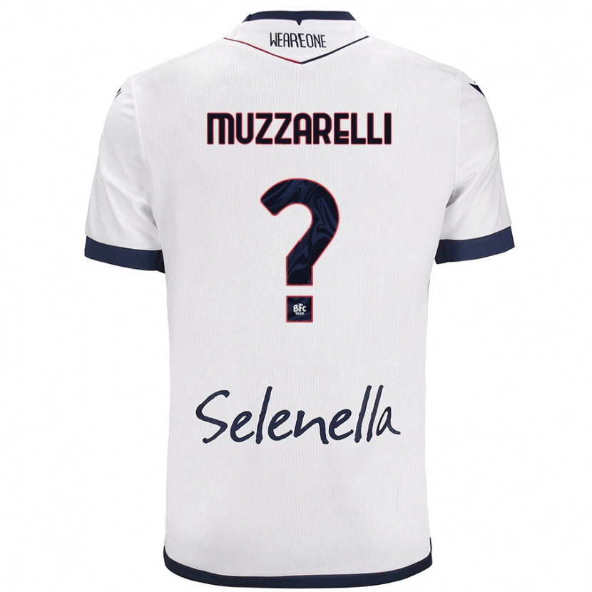 Danxen Mujer Camiseta Lorenzo Muzzarelli #0 Blanco Azul Real 2ª Equipación 2024/25 La Camisa