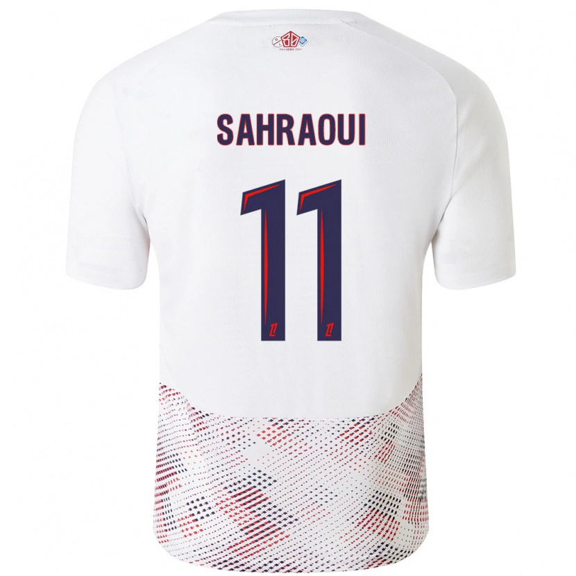 Danxen Mujer Camiseta Osame Sahraoui #11 Blanco Azul Real 2ª Equipación 2024/25 La Camisa