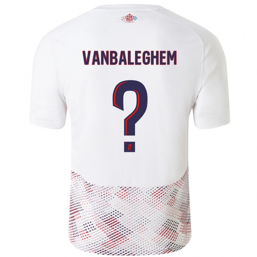 Danxen Mujer Camiseta Valentin Vanbaleghem #0 Blanco Azul Real 2ª Equipación 2024/25 La Camisa