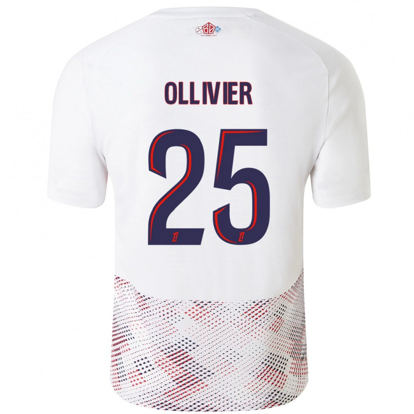 Danxen Mujer Camiseta Agathe Ollivier #25 Blanco Azul Real 2ª Equipación 2024/25 La Camisa