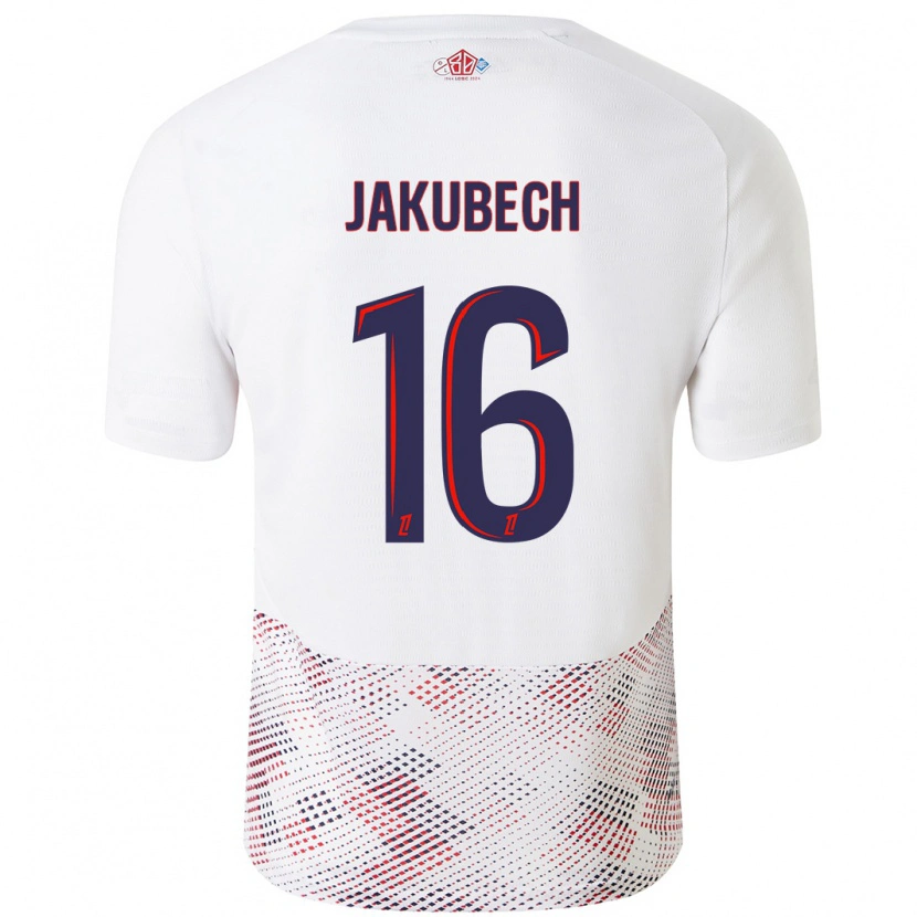Danxen Mujer Camiseta Adam Jakubech #16 Blanco Azul Real 2ª Equipación 2024/25 La Camisa