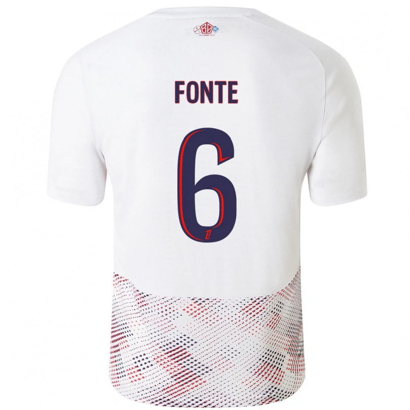Danxen Mujer Camiseta Jose Fonte #6 Blanco Azul Real 2ª Equipación 2024/25 La Camisa