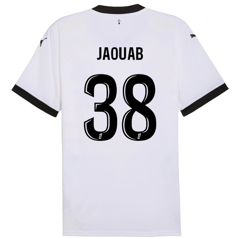 Danxen Mujer Camiseta Mohamed Jaouab #38 Blanco Negro 2ª Equipación 2024/25 La Camisa