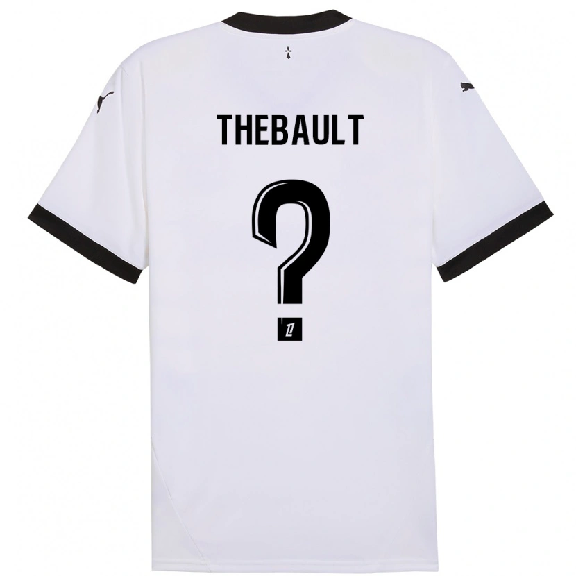 Danxen Mujer Camiseta Yaël Thébault #0 Blanco Negro 2ª Equipación 2024/25 La Camisa