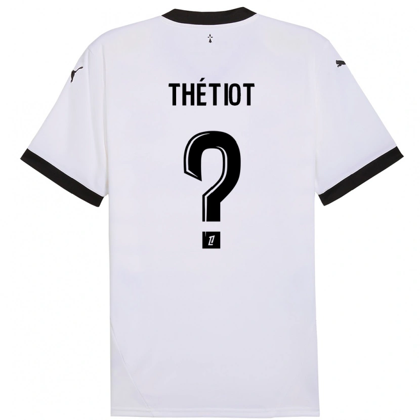 Danxen Mujer Camiseta Firmin Thétiot #0 Blanco Negro 2ª Equipación 2024/25 La Camisa