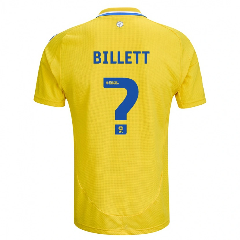 Danxen Mujer Camiseta Joe Billett #0 Amarillo Azul 2ª Equipación 2024/25 La Camisa