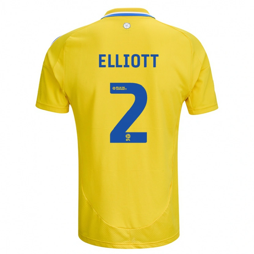 Danxen Mujer Camiseta Izzy Elliott #2 Amarillo Azul 2ª Equipación 2024/25 La Camisa