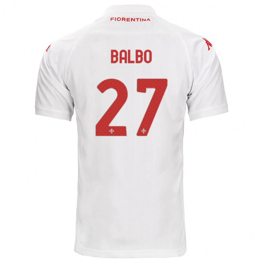 Danxen Mujer Camiseta Luis Balbo #27 Blanco 2ª Equipación 2024/25 La Camisa