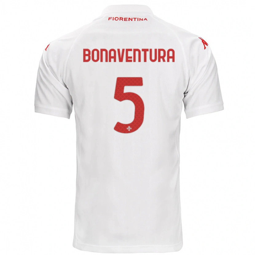 Danxen Mujer Camiseta Giacomo Bonaventura #5 Blanco 2ª Equipación 2024/25 La Camisa