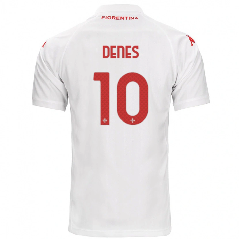 Danxen Mujer Camiseta Adrián Dénes #10 Blanco 2ª Equipación 2024/25 La Camisa