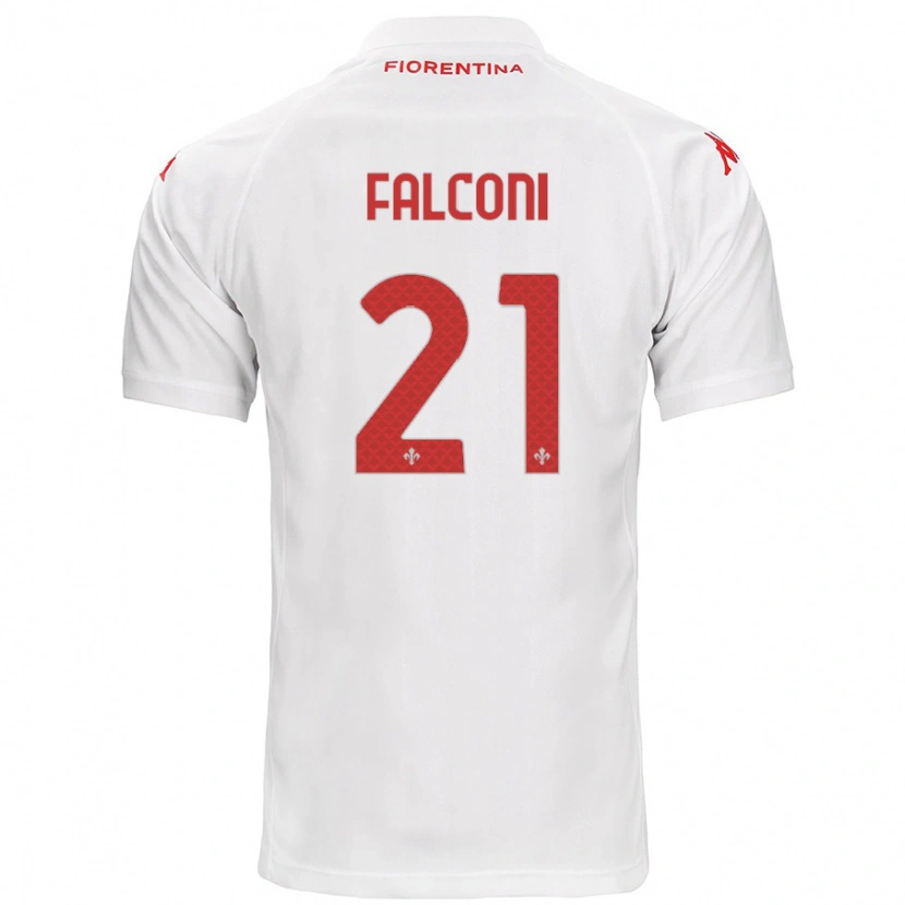 Danxen Mujer Camiseta Niccolò Falconi #21 Blanco 2ª Equipación 2024/25 La Camisa
