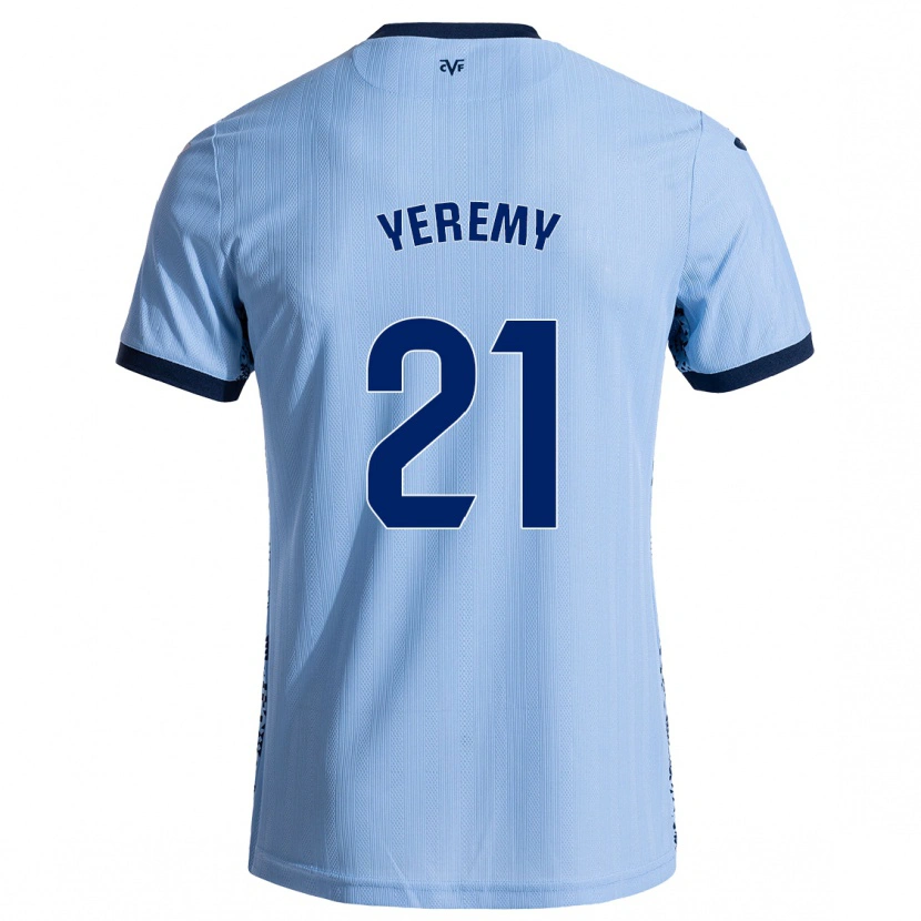 Danxen Mujer Camiseta Yéremy Pino #21 Azul Cielo 2ª Equipación 2024/25 La Camisa