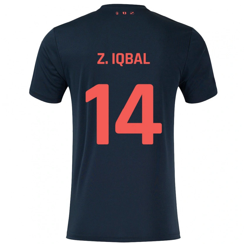 Danxen Mujer Camiseta Zidane Iqbal #14 Negro Rojo 2ª Equipación 2024/25 La Camisa