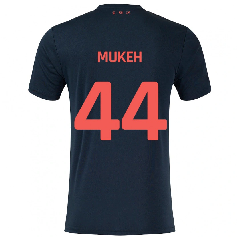 Danxen Mujer Camiseta Joshua Mukeh #44 Negro Rojo 2ª Equipación 2024/25 La Camisa