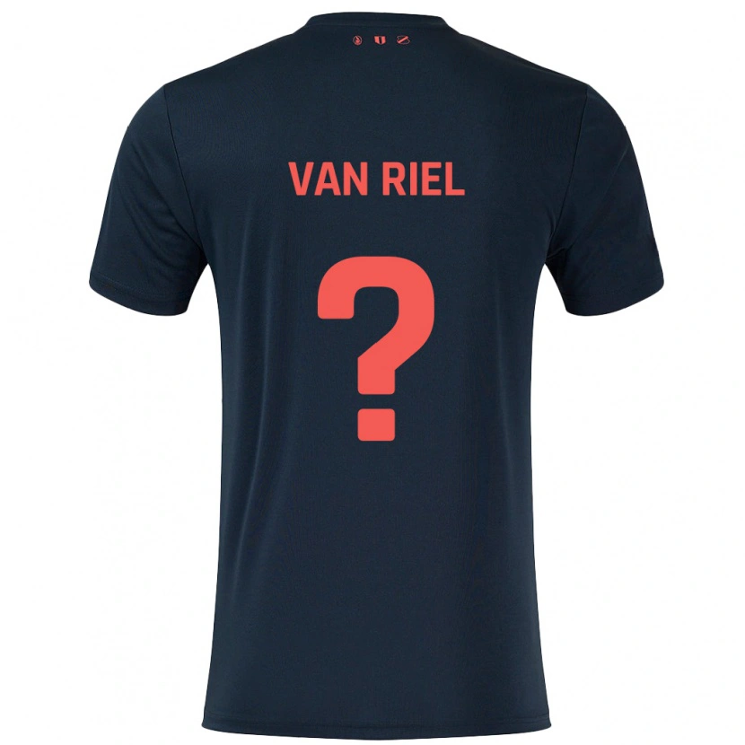 Danxen Mujer Camiseta Jesper Van Riel #0 Negro Rojo 2ª Equipación 2024/25 La Camisa