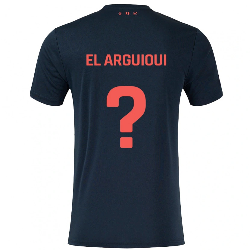 Danxen Mujer Camiseta Rafik El Arguioui #0 Negro Rojo 2ª Equipación 2024/25 La Camisa