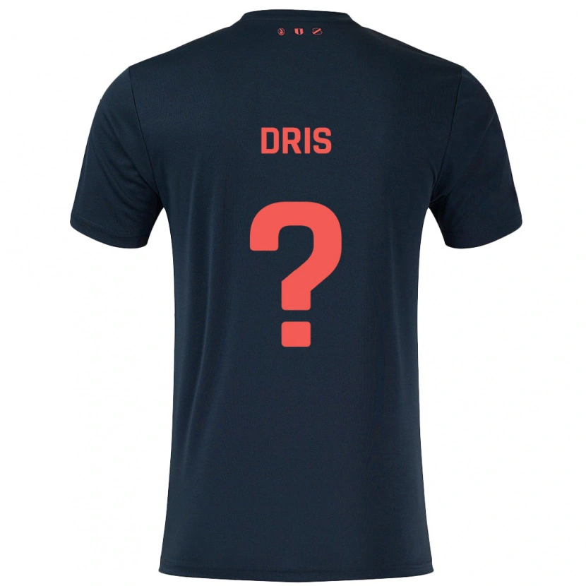 Danxen Mujer Camiseta Sofiane Dris #0 Negro Rojo 2ª Equipación 2024/25 La Camisa