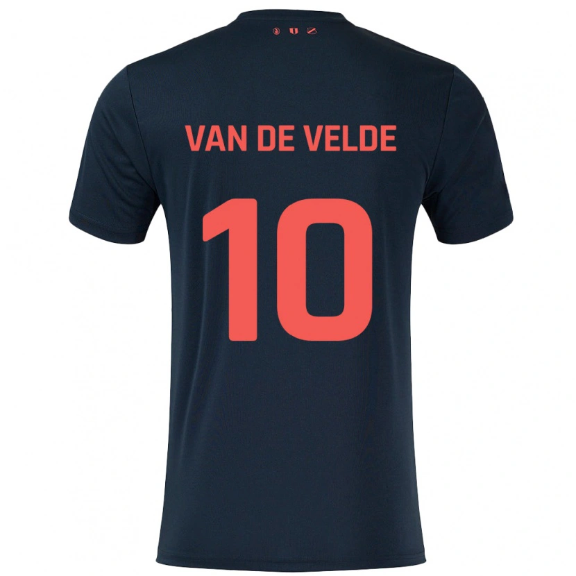 Danxen Mujer Camiseta Senne Van De Velde #10 Negro Rojo 2ª Equipación 2024/25 La Camisa