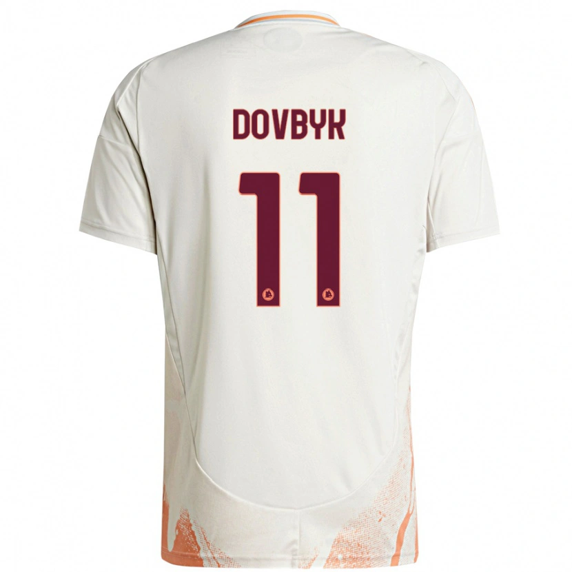 Danxen Mujer Camiseta Artem Dovbyk #11 Crema Blanco Naranja 2ª Equipación 2024/25 La Camisa