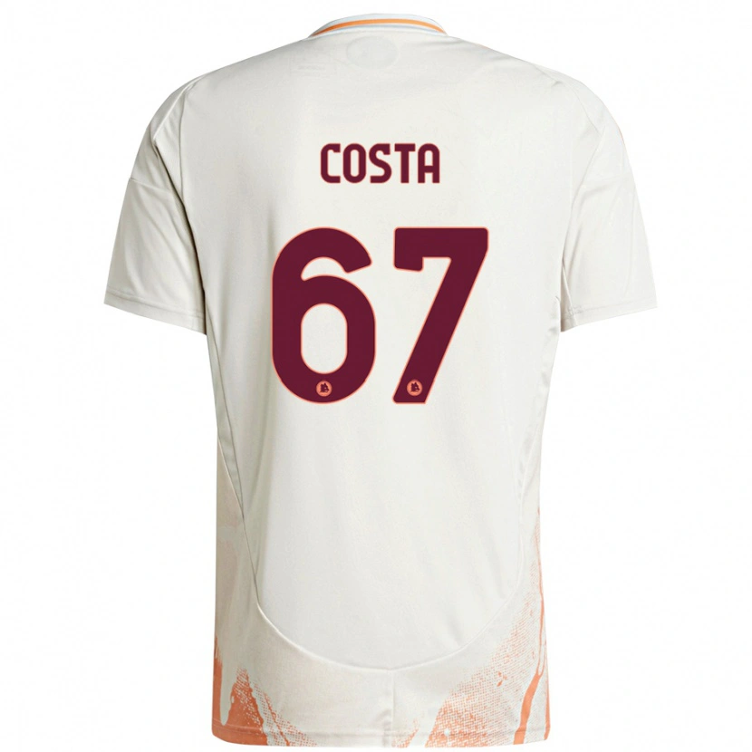 Danxen Mujer Camiseta João Costa #67 Crema Blanco Naranja 2ª Equipación 2024/25 La Camisa
