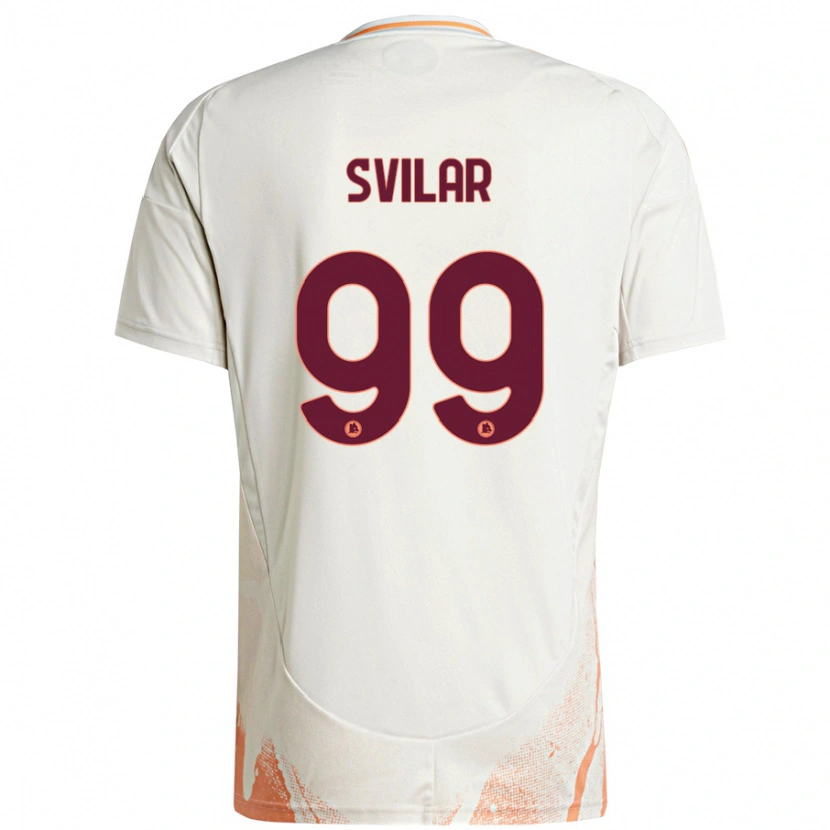 Danxen Mujer Camiseta Mile Svilar #99 Crema Blanco Naranja 2ª Equipación 2024/25 La Camisa