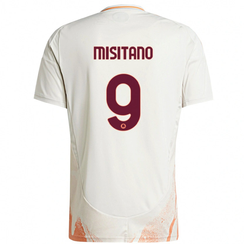 Danxen Mujer Camiseta Giulio Misitano #9 Crema Blanco Naranja 2ª Equipación 2024/25 La Camisa