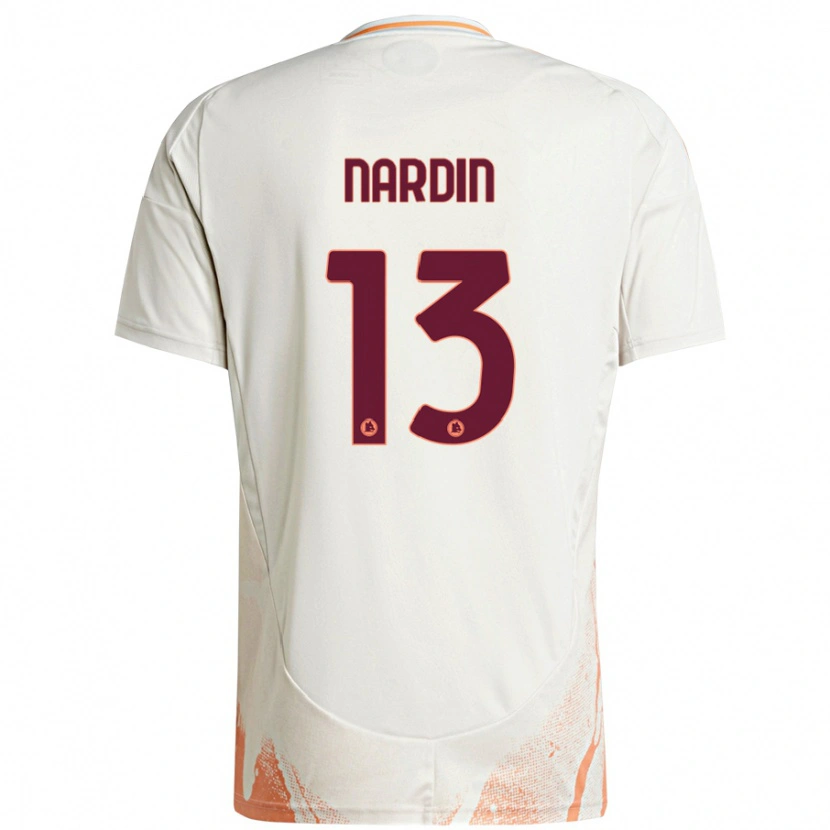 Danxen Mujer Camiseta Federico Nardin #13 Crema Blanco Naranja 2ª Equipación 2024/25 La Camisa