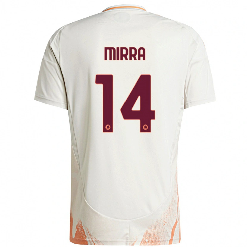 Danxen Mujer Camiseta Jacopo Mirra #14 Crema Blanco Naranja 2ª Equipación 2024/25 La Camisa