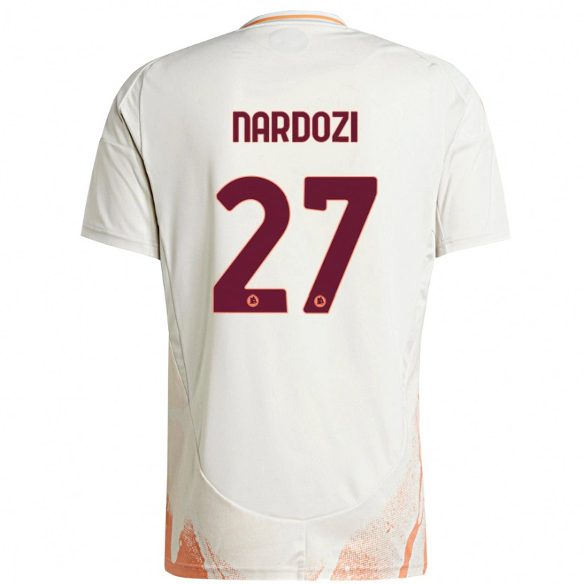 Danxen Mujer Camiseta Manuel Nardozi #27 Crema Blanco Naranja 2ª Equipación 2024/25 La Camisa