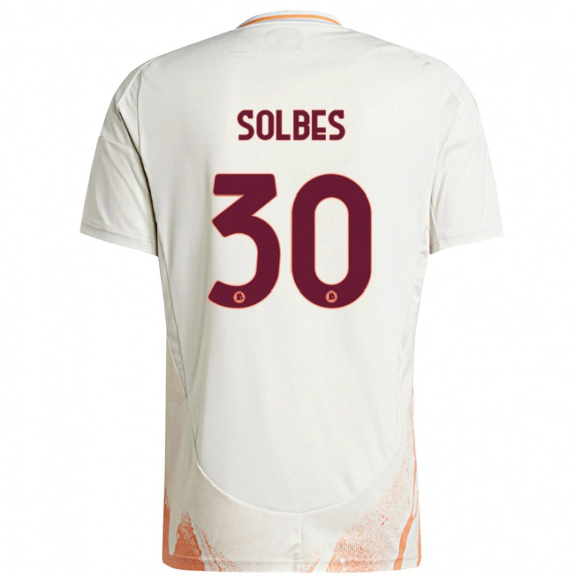 Danxen Mujer Camiseta Ricardo Solbes #30 Crema Blanco Naranja 2ª Equipación 2024/25 La Camisa