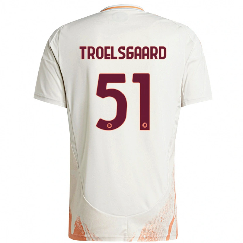 Danxen Mujer Camiseta Sanne Troelsgaard #51 Crema Blanco Naranja 2ª Equipación 2024/25 La Camisa