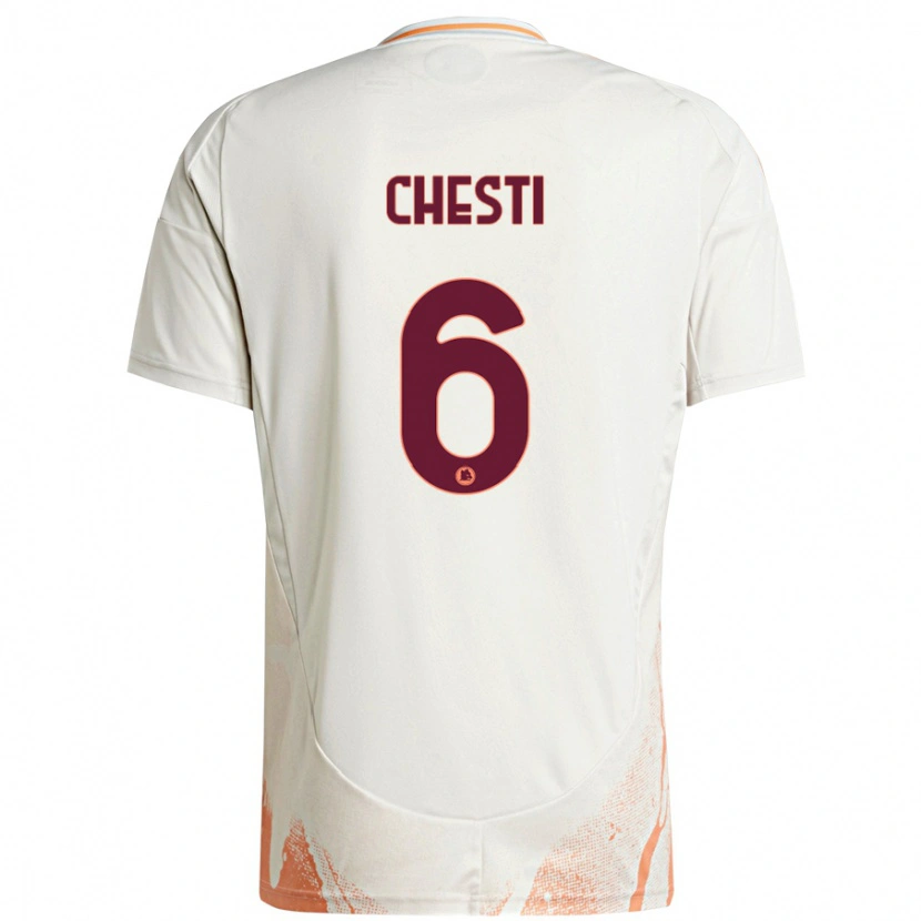Danxen Mujer Camiseta Francesco Chesti #6 Crema Blanco Naranja 2ª Equipación 2024/25 La Camisa