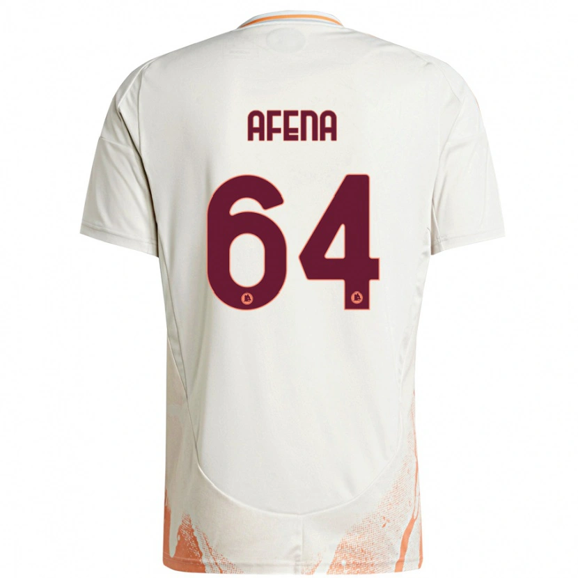 Danxen Mujer Camiseta Felix Afena-Gyan #64 Crema Blanco Naranja 2ª Equipación 2024/25 La Camisa