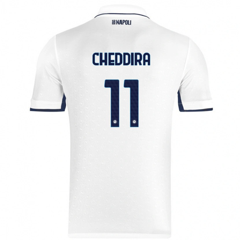 Danxen Mujer Camiseta Walid Cheddira #11 Blanco Azul Real 2ª Equipación 2024/25 La Camisa