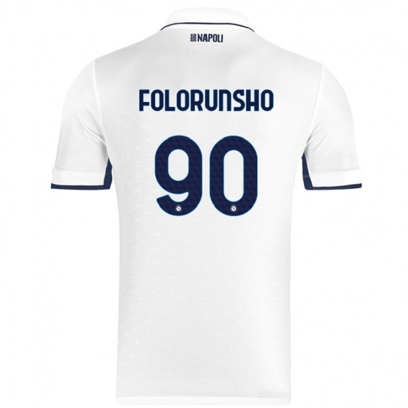 Danxen Mujer Camiseta Michael Folorunsho #90 Blanco Azul Real 2ª Equipación 2024/25 La Camisa