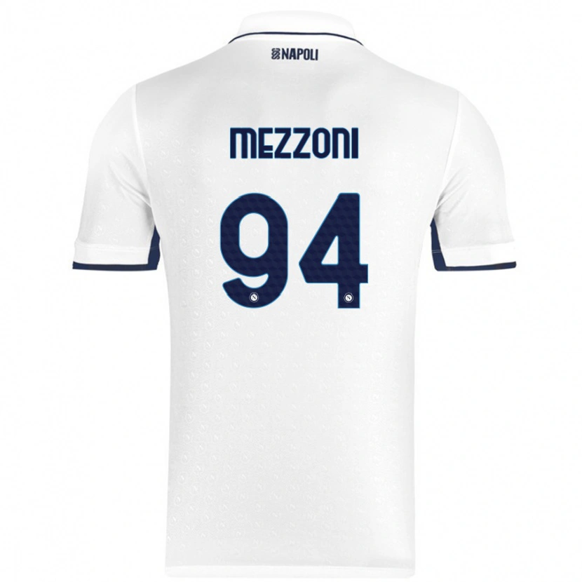 Danxen Mujer Camiseta Francesco Mezzoni #94 Blanco Azul Real 2ª Equipación 2024/25 La Camisa