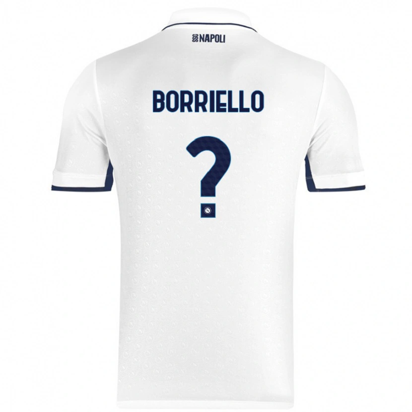 Danxen Mujer Camiseta Salvatore Borriello #0 Blanco Azul Real 2ª Equipación 2024/25 La Camisa