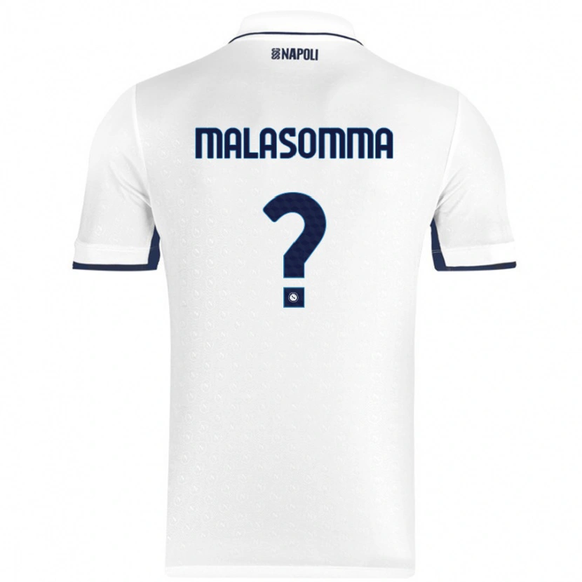 Danxen Mujer Camiseta Matteo Malasomma #0 Blanco Azul Real 2ª Equipación 2024/25 La Camisa