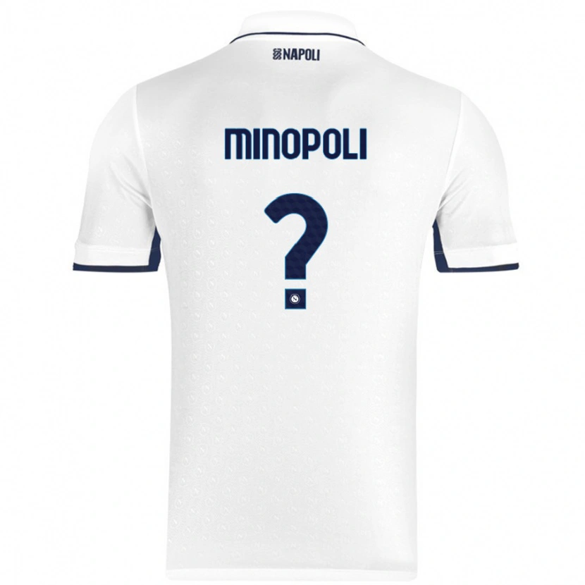 Danxen Mujer Camiseta Francesco Minopoli #0 Blanco Azul Real 2ª Equipación 2024/25 La Camisa