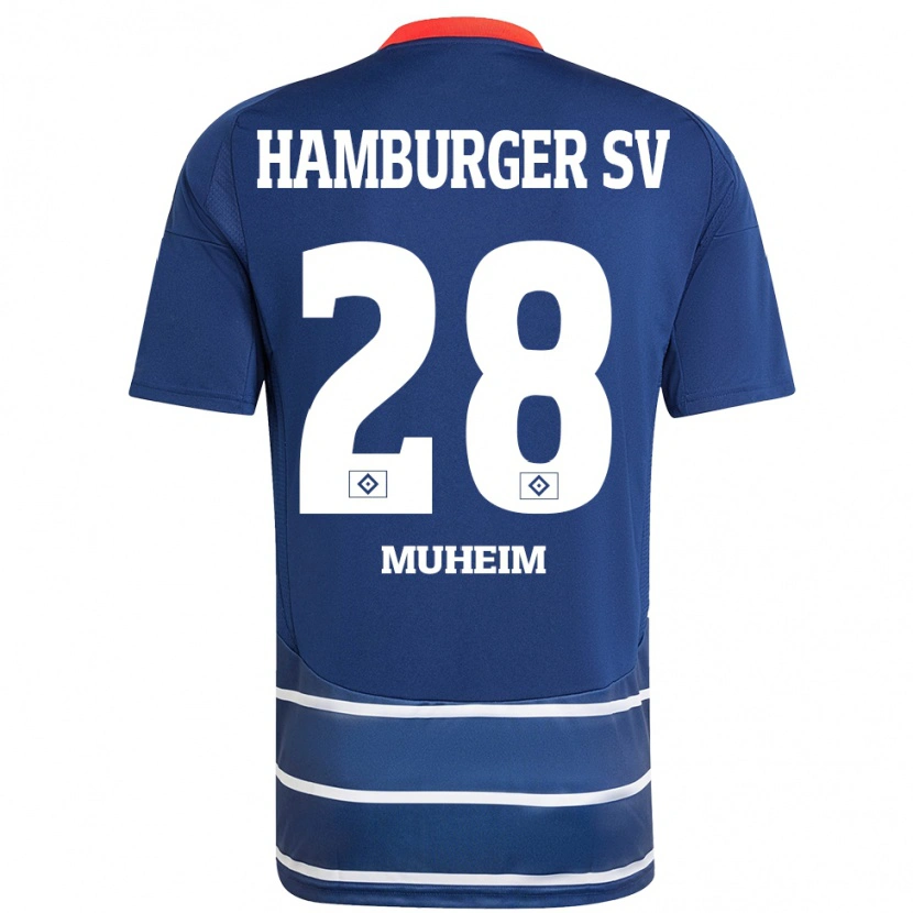Danxen Mujer Camiseta Miro Muheim #28 Azul Oscuro 2ª Equipación 2024/25 La Camisa