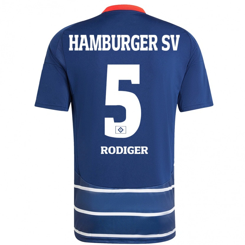 Danxen Mujer Camiseta Philipp Rödiger #5 Azul Oscuro 2ª Equipación 2024/25 La Camisa