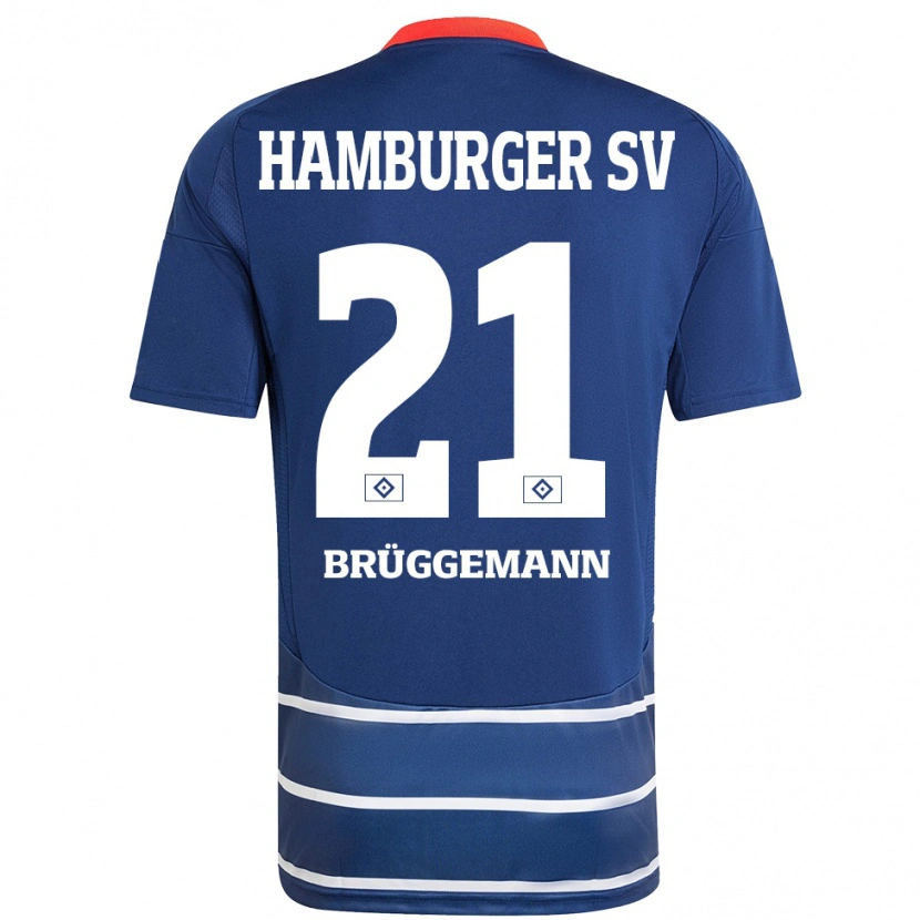 Danxen Mujer Camiseta William Brüggemann #21 Azul Oscuro 2ª Equipación 2024/25 La Camisa
