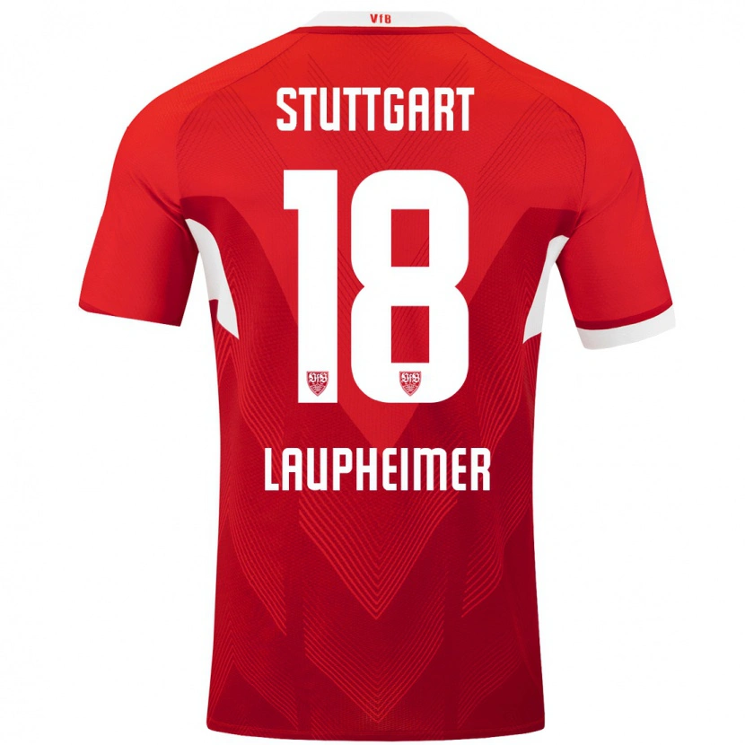 Danxen Mujer Camiseta Lukas Laupheimer #18 Rojo Blanco 2ª Equipación 2024/25 La Camisa
