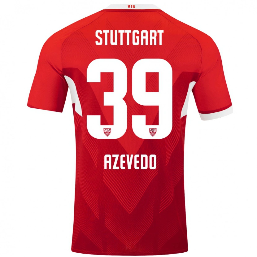 Danxen Mujer Camiseta Alexandre Azevedo #39 Rojo Blanco 2ª Equipación 2024/25 La Camisa