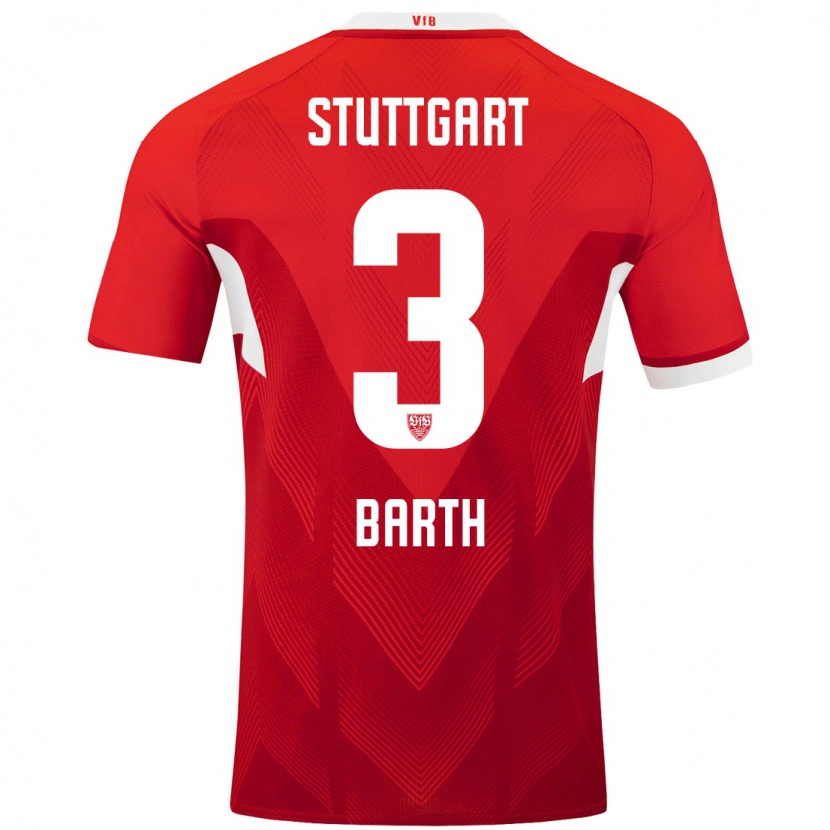 Danxen Mujer Camiseta Lara Barth #3 Rojo Blanco 2ª Equipación 2024/25 La Camisa